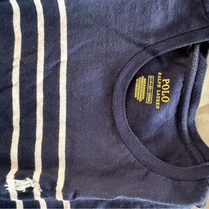 Ralph Lauren Navy and White Striped Polo